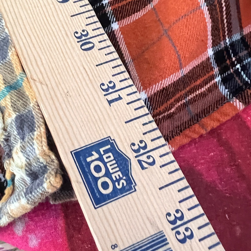 Natural Life Plaid Tunic Shirt M Womens Mixed Patchwork Flannel Orange Boho - Picture 8 of 10